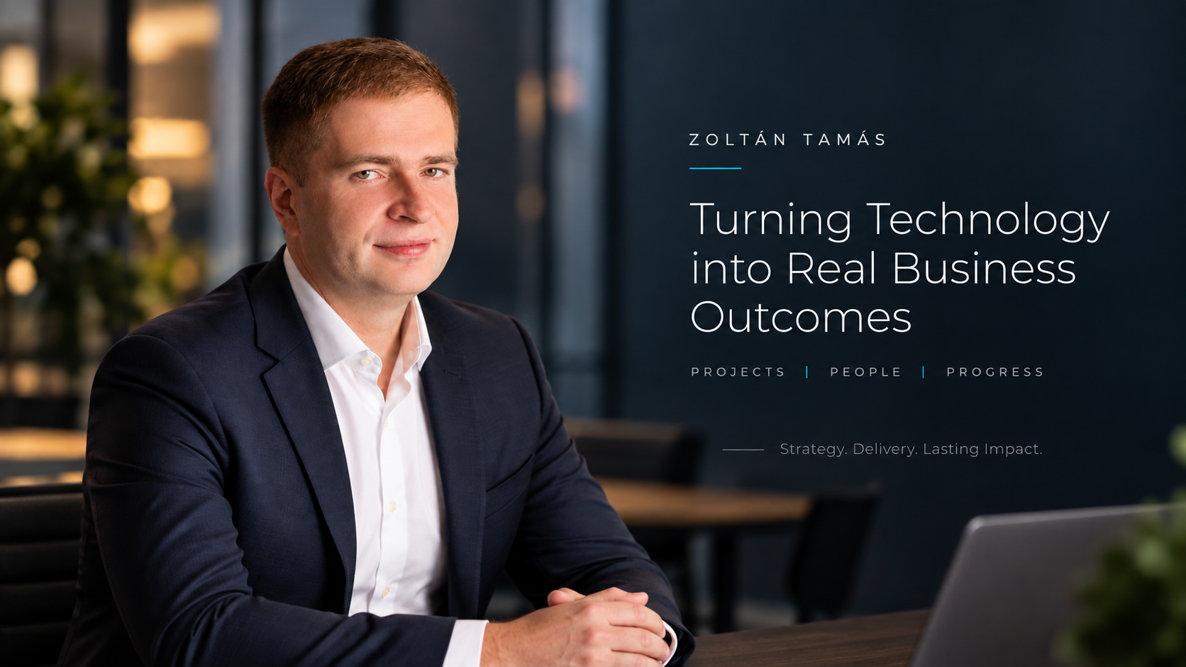 Zoltán Tamás wearing a suit